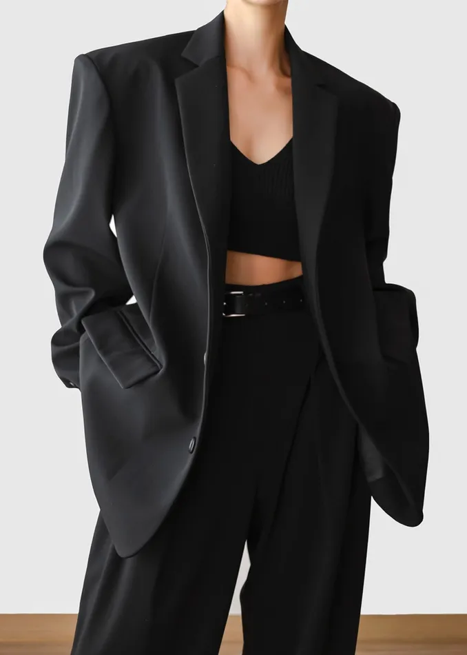 The Frankie Shop Outerwear Tansy Oversized Blazer 8211 Black 8211 Women