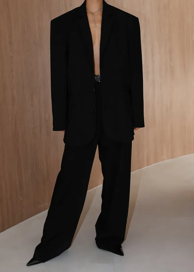 The Frankie Shop Outerwear Tansy Oversized Blazer 8211 Black 8211 Women