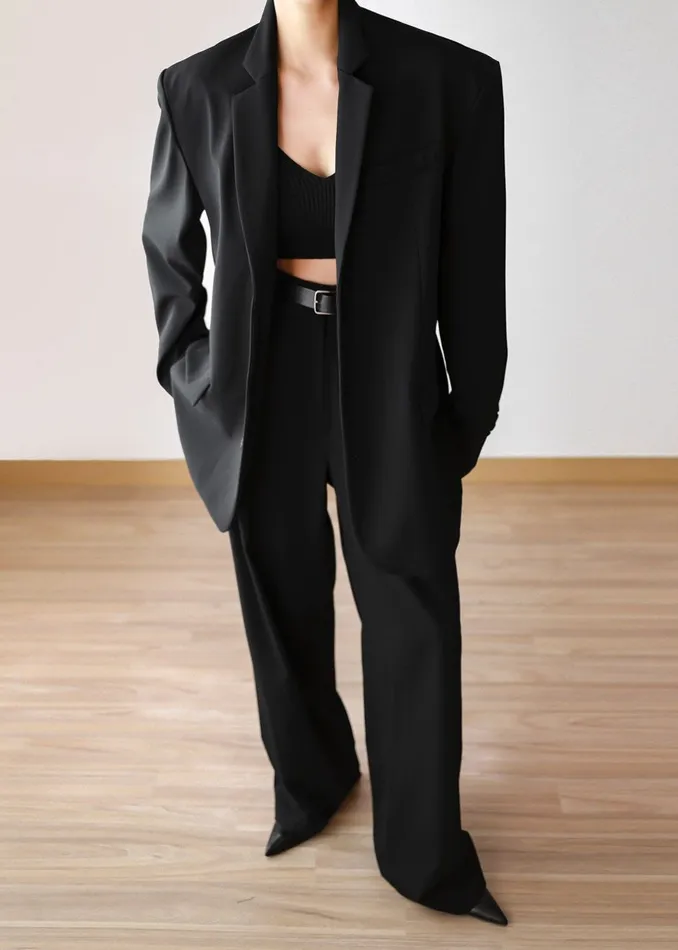 The Frankie Shop Outerwear Tansy Oversized Blazer 8211 Black 8211 Women