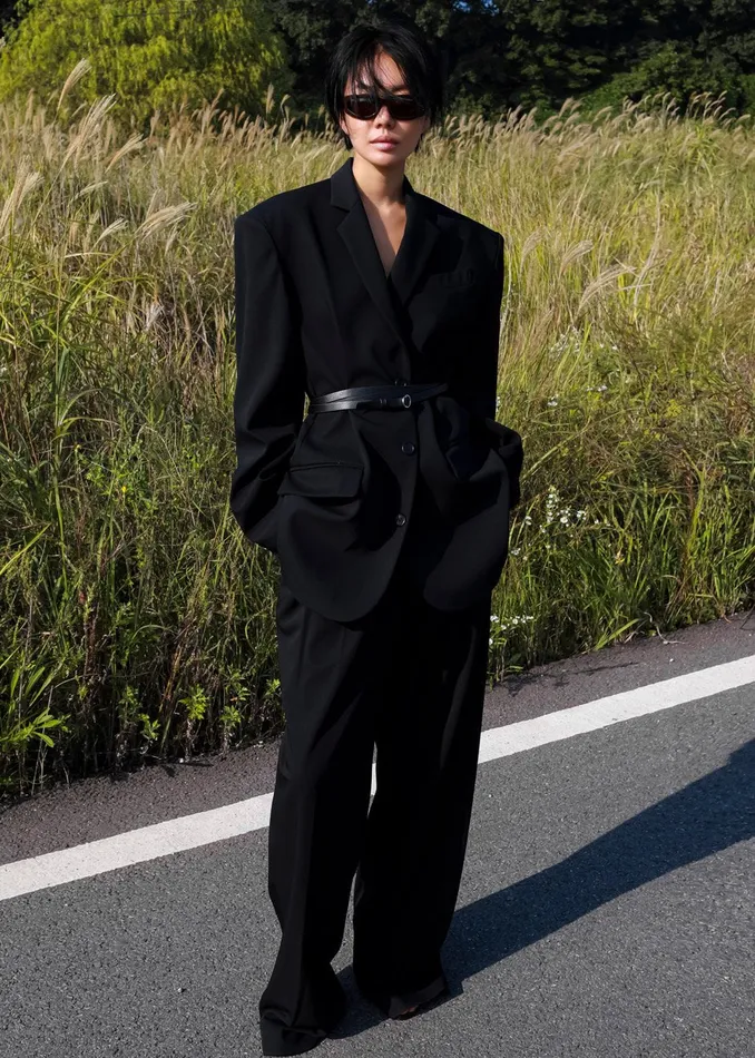 The Frankie Shop Outerwear Tansy Oversized Blazer 8211 Black 8211 Women