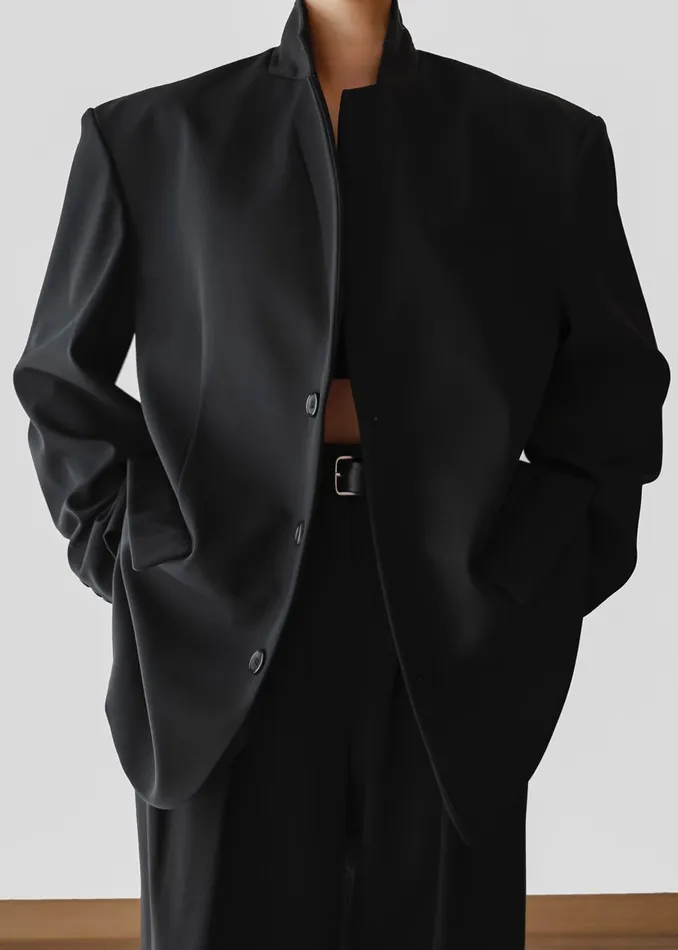 The Frankie Shop Outerwear Tansy Oversized Blazer 8211 Black 8211 Women