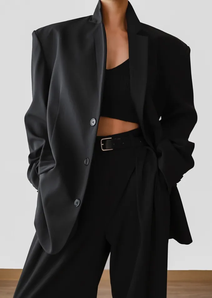The Frankie Shop Outerwear Tansy Oversized Blazer 8211 Black 8211 Women