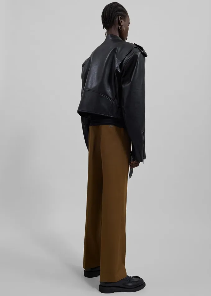 The Frankie Shop Outerwear Teagan Boxy Faux Leather Jacket 8211 Black 8211 Women