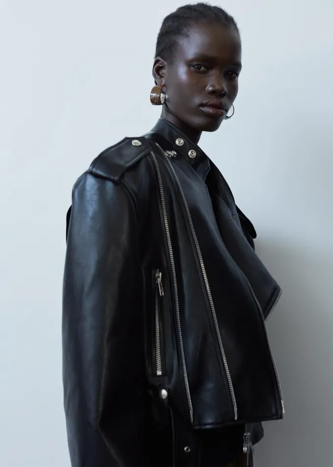 The Frankie Shop Outerwear Teagan Boxy Faux Leather Jacket 8211 Black 8211 Women