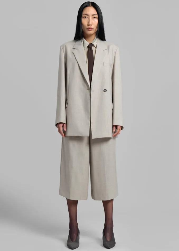 The Frankie Shop Outerwear Tessa Wool Blazer 8211 Beige 8211 Women