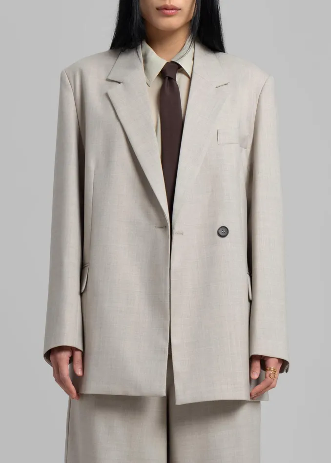 The Frankie Shop Outerwear Tessa Wool Blazer 8211 Beige 8211 Women