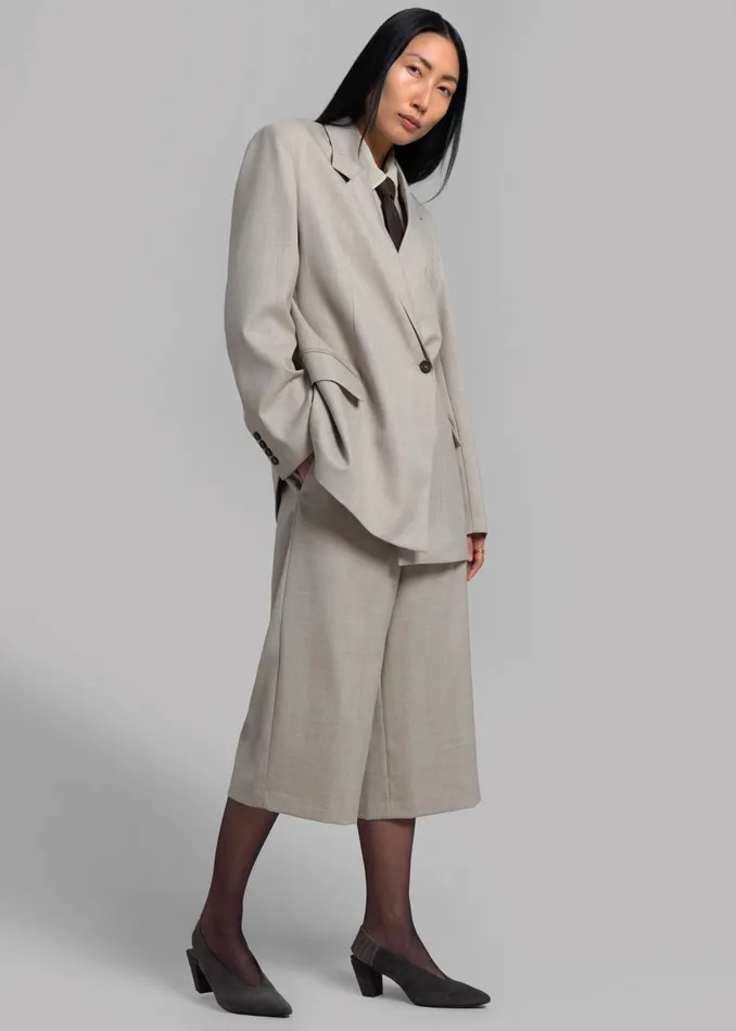 The Frankie Shop Outerwear Tessa Wool Blazer 8211 Beige 8211 Women
