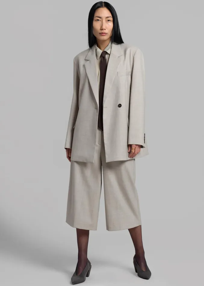 The Frankie Shop Outerwear Tessa Wool Blazer 8211 Beige 8211 Women