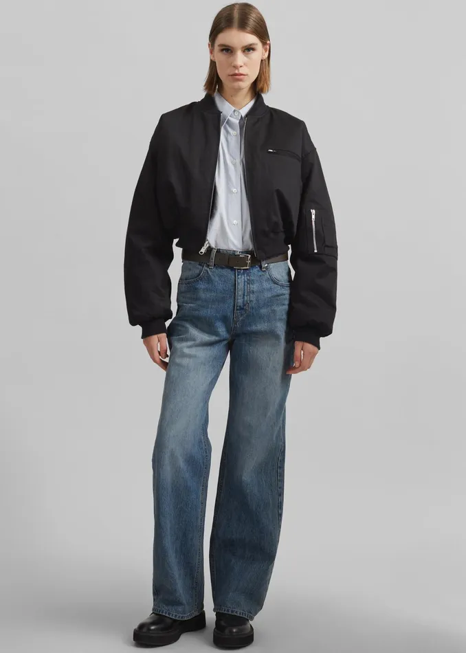 The Frankie Shop Outerwear Vaud Reversible Cropped Bomber 8211 Black 8211 Women