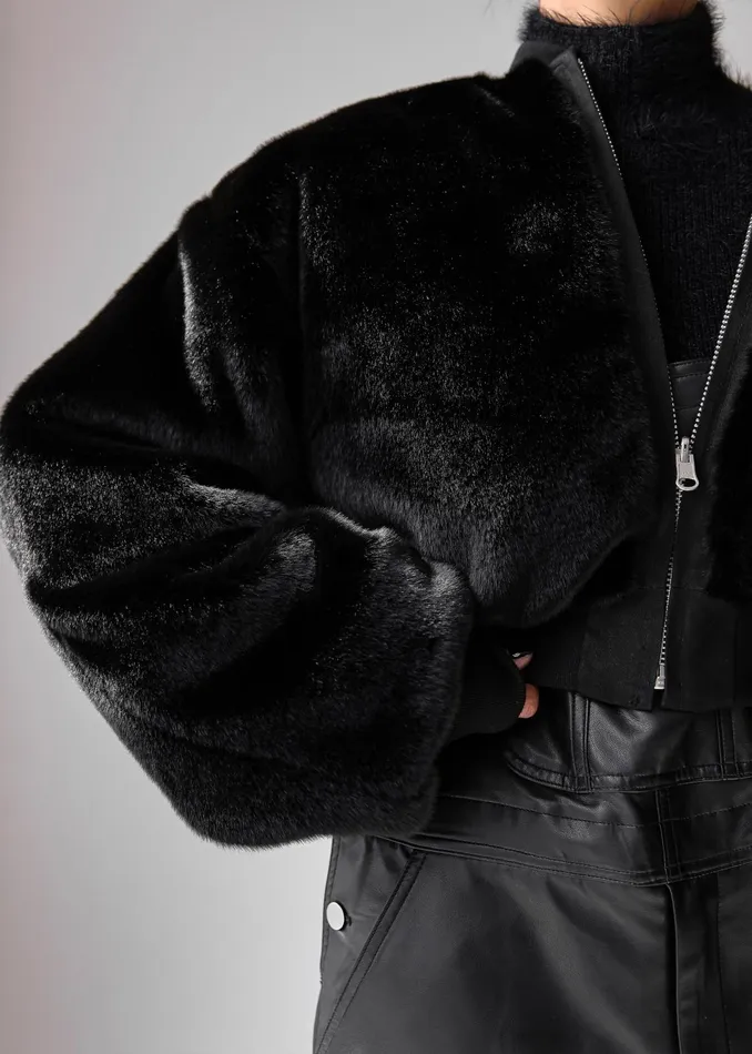The Frankie Shop Outerwear Vaud Reversible Cropped Bomber 8211 Black 8211 Women