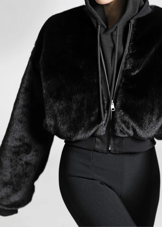 The Frankie Shop Outerwear Vaud Reversible Cropped Bomber 8211 Black 8211 Women