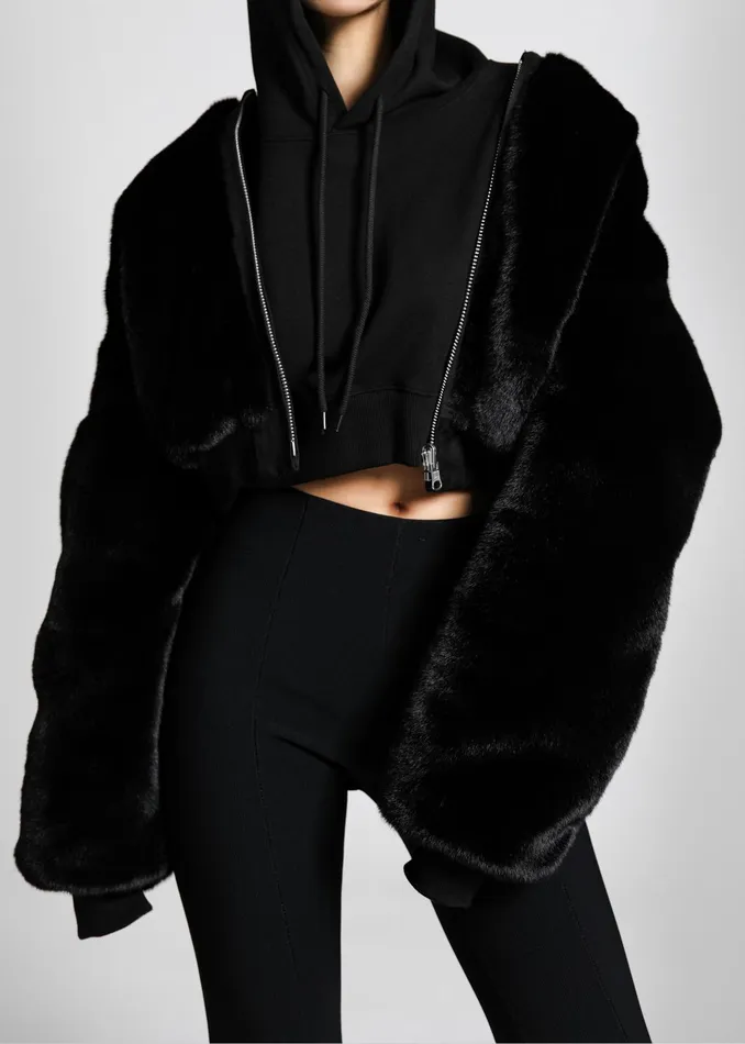 The Frankie Shop Outerwear Vaud Reversible Cropped Bomber 8211 Black 8211 Women