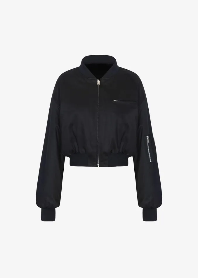 The Frankie Shop Outerwear Vaud Reversible Cropped Bomber 8211 Black 8211 Women
