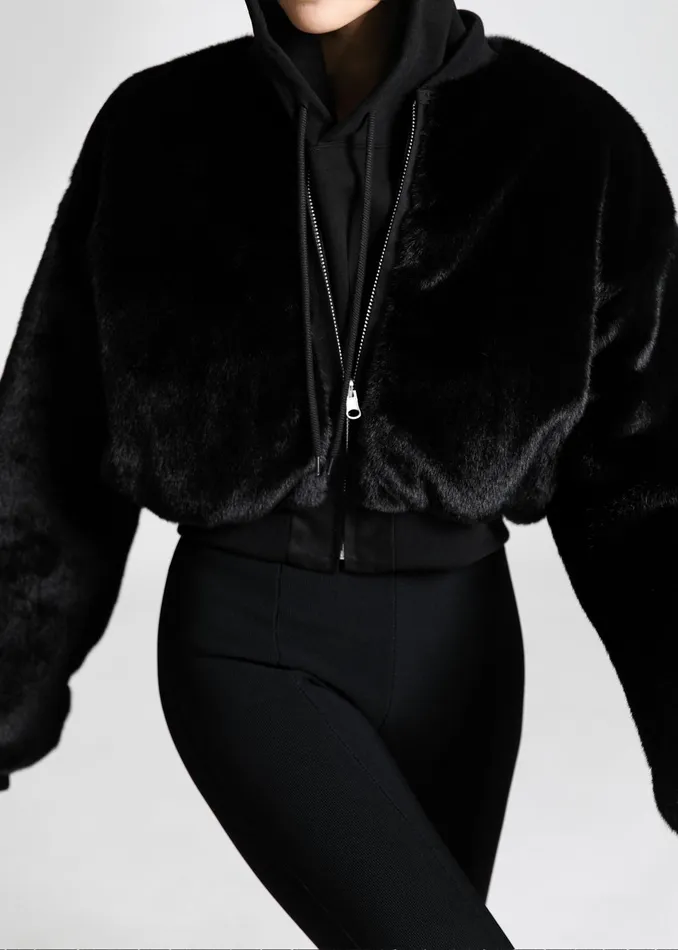 The Frankie Shop Outerwear Vaud Reversible Cropped Bomber 8211 Black 8211 Women