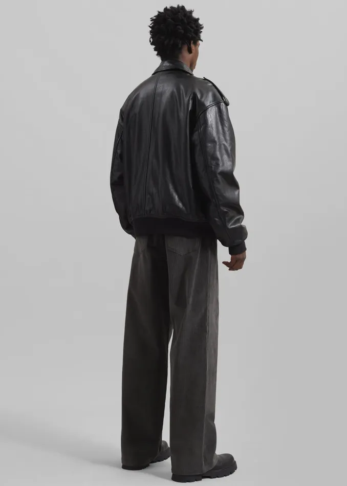 The Frankie Shop Outerwear Viper Leather Jacket 8211 Black 8211 WomenMen