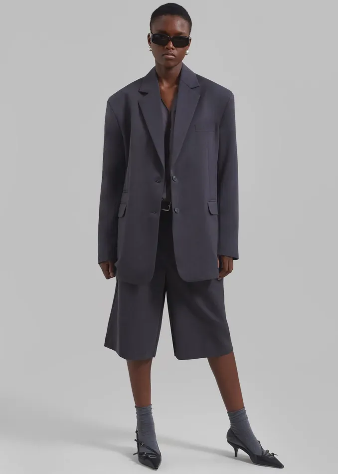 The Frankie Shop Outerwear Wilma Blazer 8211 Charcoal 8211 Women