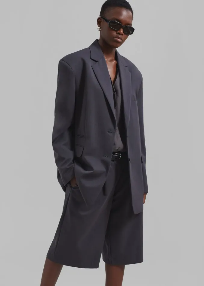 The Frankie Shop Outerwear Wilma Blazer 8211 Charcoal 8211 Women