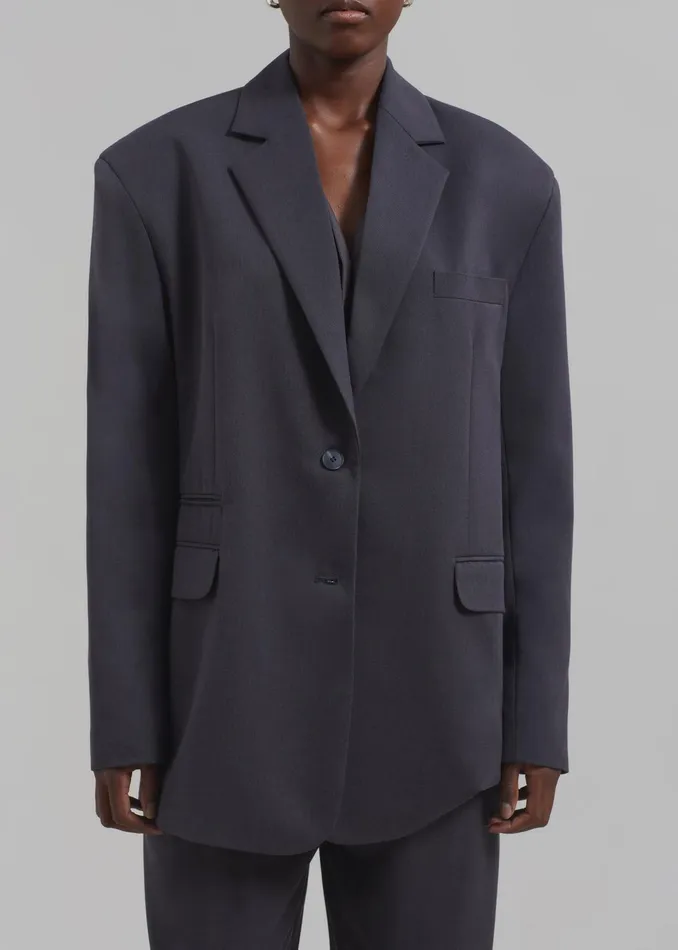 The Frankie Shop Outerwear Wilma Blazer 8211 Charcoal 8211 Women