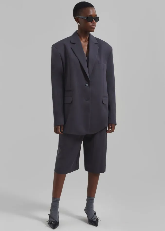 The Frankie Shop Outerwear Wilma Blazer 8211 Charcoal 8211 Women
