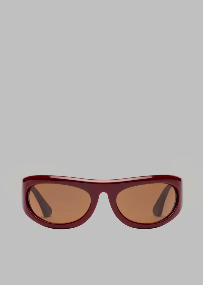 The Frankie Shop Port Tanger Safaa Sunglasses 8211 Burgundy AcetateTobacco Lens 8211 MenWomen