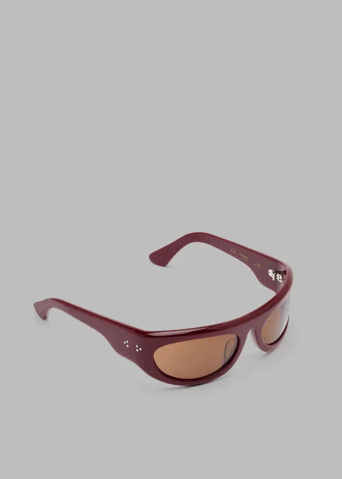 The Frankie Shop Port Tanger Safaa Sunglasses 8211 Burgundy AcetateTobacco Lens 8211 MenWomen