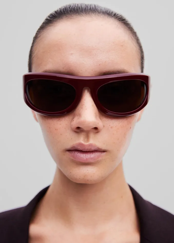 The Frankie Shop Port Tanger Safaa Sunglasses 8211 Burgundy AcetateTobacco Lens 8211 MenWomen