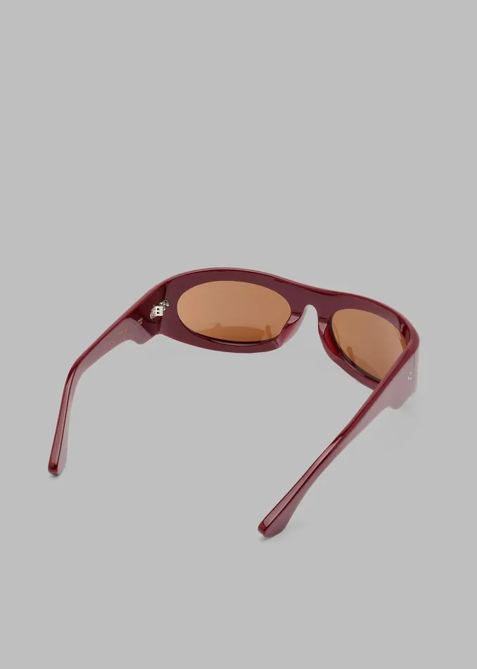 The Frankie Shop Port Tanger Safaa Sunglasses 8211 Burgundy AcetateTobacco Lens 8211 MenWomen