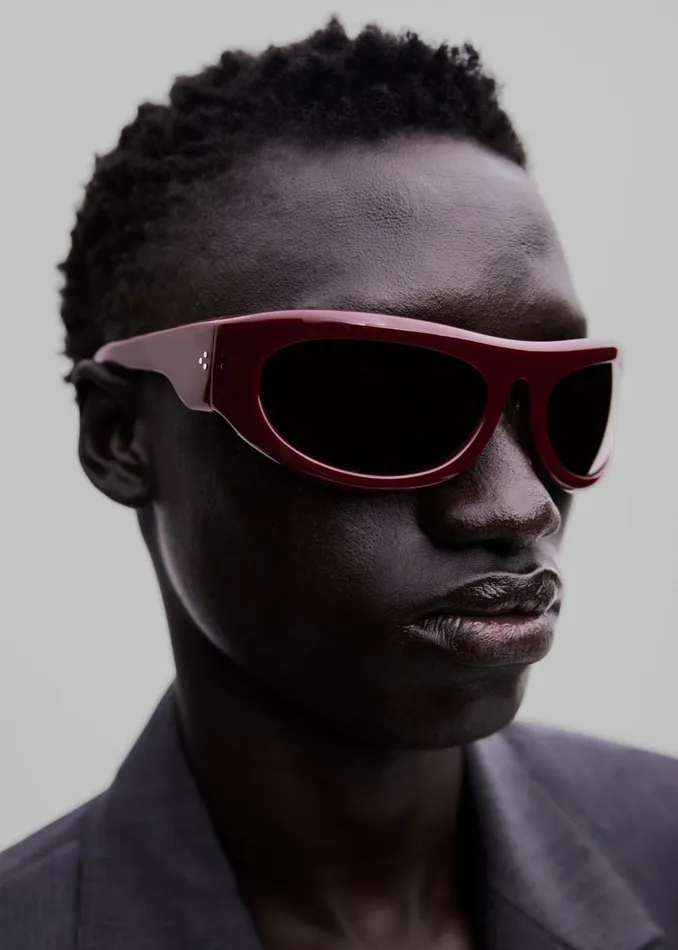 The Frankie Shop Port Tanger Safaa Sunglasses 8211 Burgundy AcetateTobacco Lens 8211 MenWomen