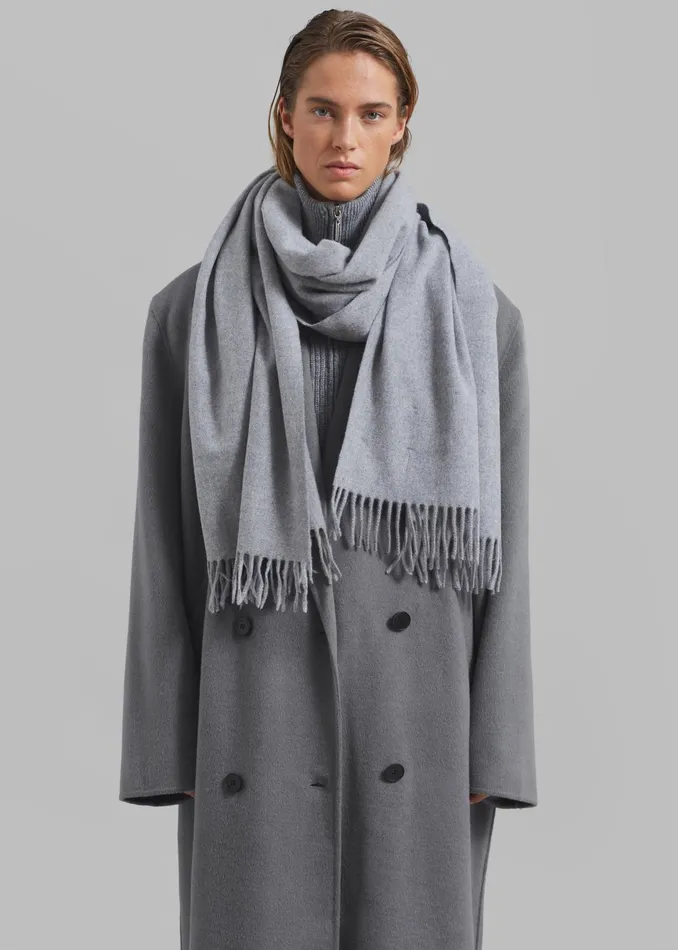 The Frankie Shop Samse Samse Accola Maxi Scarf 8211 Grey Melange 8211 Women