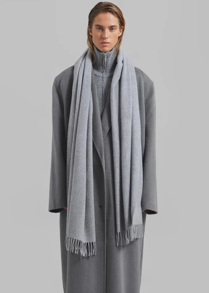 The Frankie Shop Samse Samse Accola Maxi Scarf 8211 Grey Melange 8211 Women