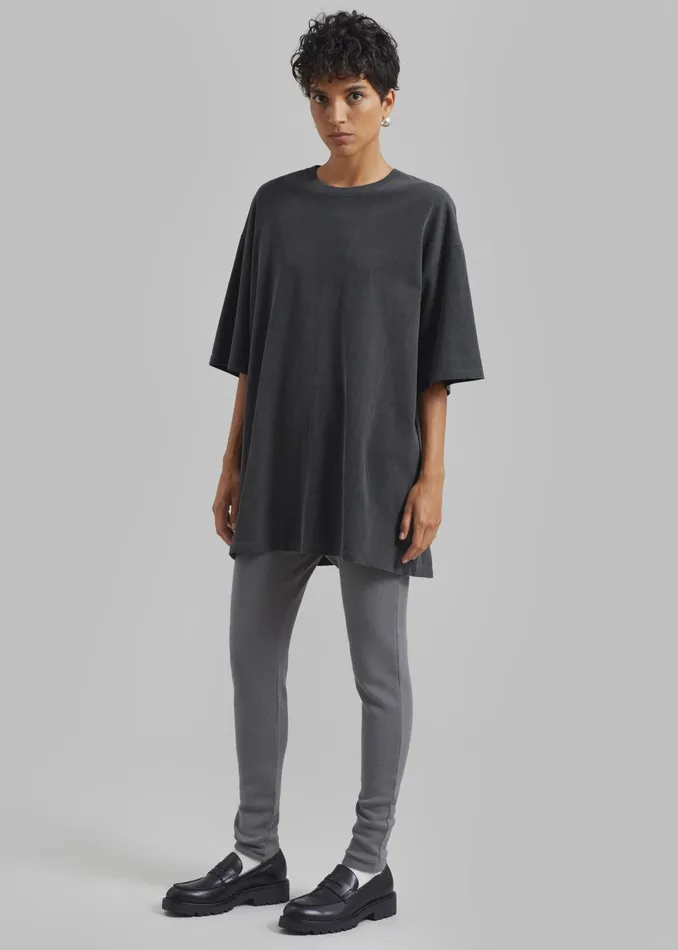 The Frankie Shop Tops Avak Oversized Tee 8211 Charcoal 8211 Women