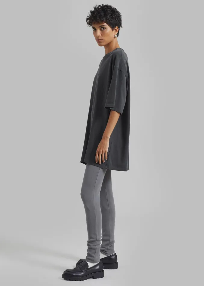 The Frankie Shop Tops Avak Oversized Tee 8211 Charcoal 8211 Women