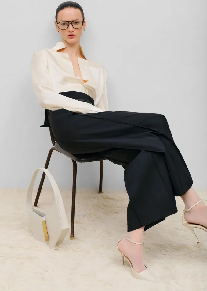 The Frankie Shop Tops Bevza StandCollar Blouse 8211 Vanilla 8211 Women