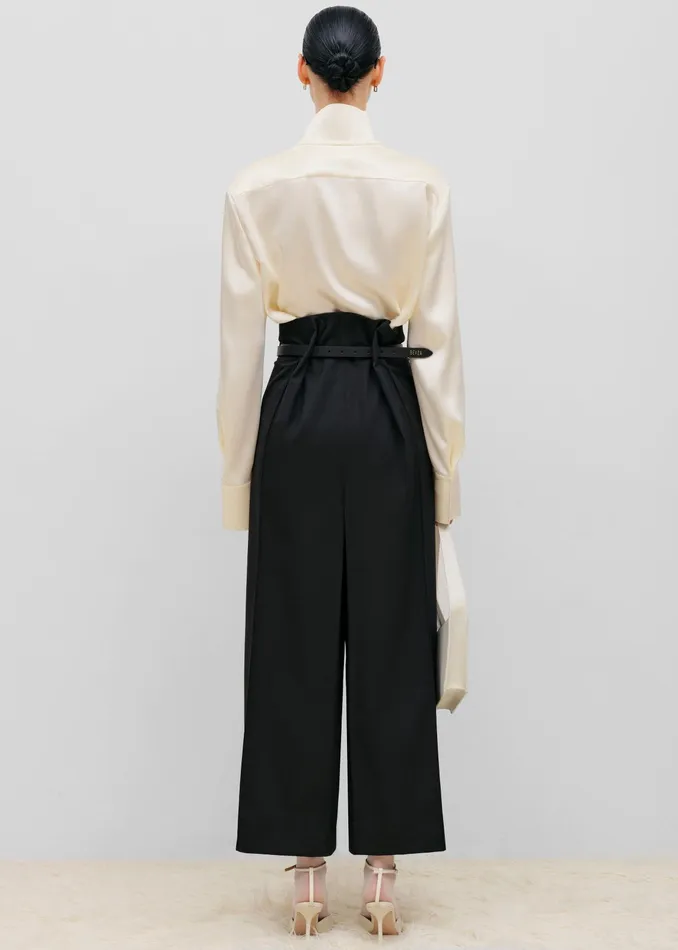 The Frankie Shop Tops Bevza StandCollar Blouse 8211 Vanilla 8211 Women