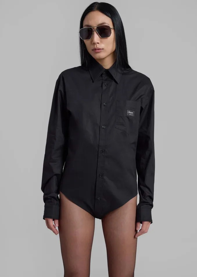 The Frankie Shop Tops Coperni Body Poplin Shirt 8211 Black 8211 Women