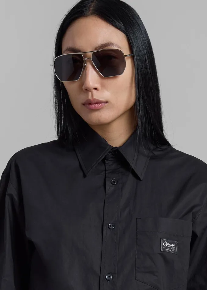 The Frankie Shop Tops Coperni Body Poplin Shirt 8211 Black 8211 Women