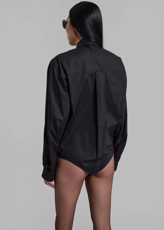 The Frankie Shop Tops Coperni Body Poplin Shirt 8211 Black 8211 Women
