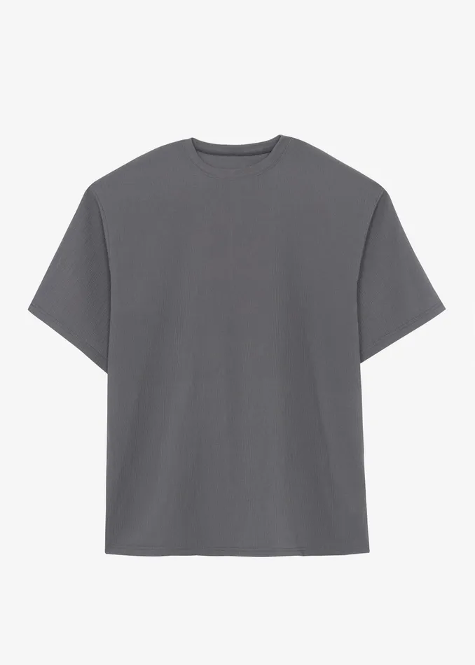 The Frankie Shop Tops Eliott Crinkle Tee 8211 Charcoal 8211 Men