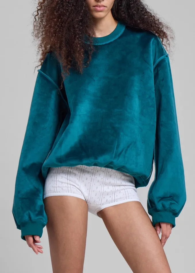 The Frankie Shop Tops Jw Anderson Bonded Sweatshirt 8211 Deep Teal 8211 Women