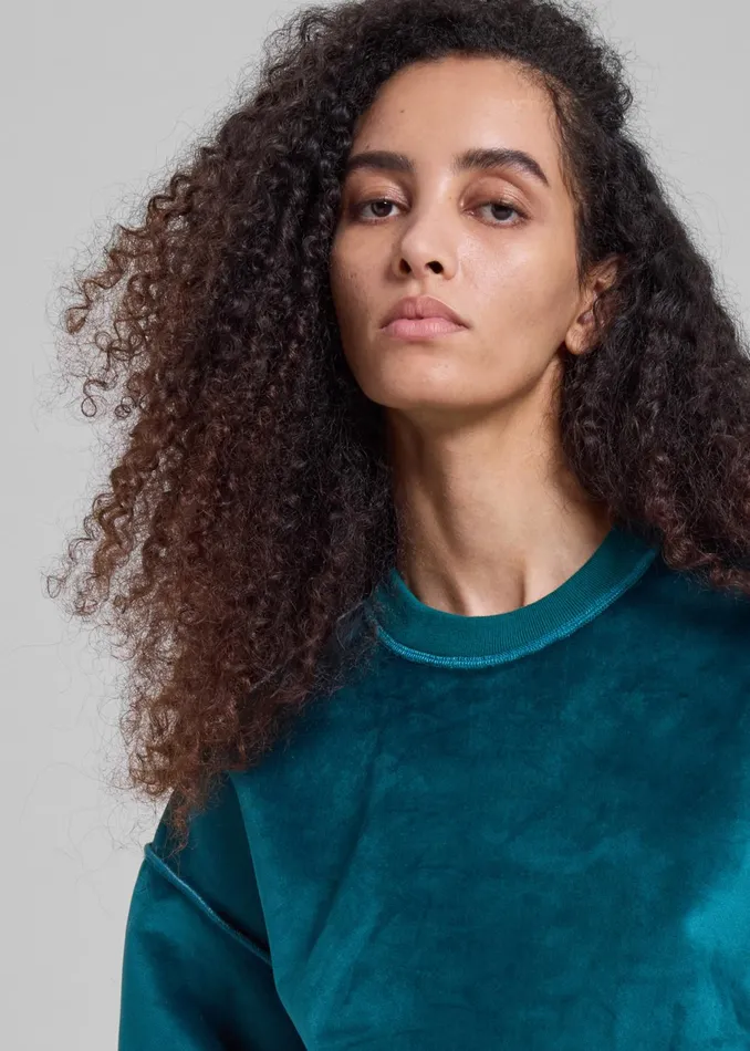 The Frankie Shop Tops Jw Anderson Bonded Sweatshirt 8211 Deep Teal 8211 Women