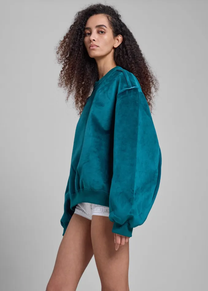 The Frankie Shop Tops Jw Anderson Bonded Sweatshirt 8211 Deep Teal 8211 Women
