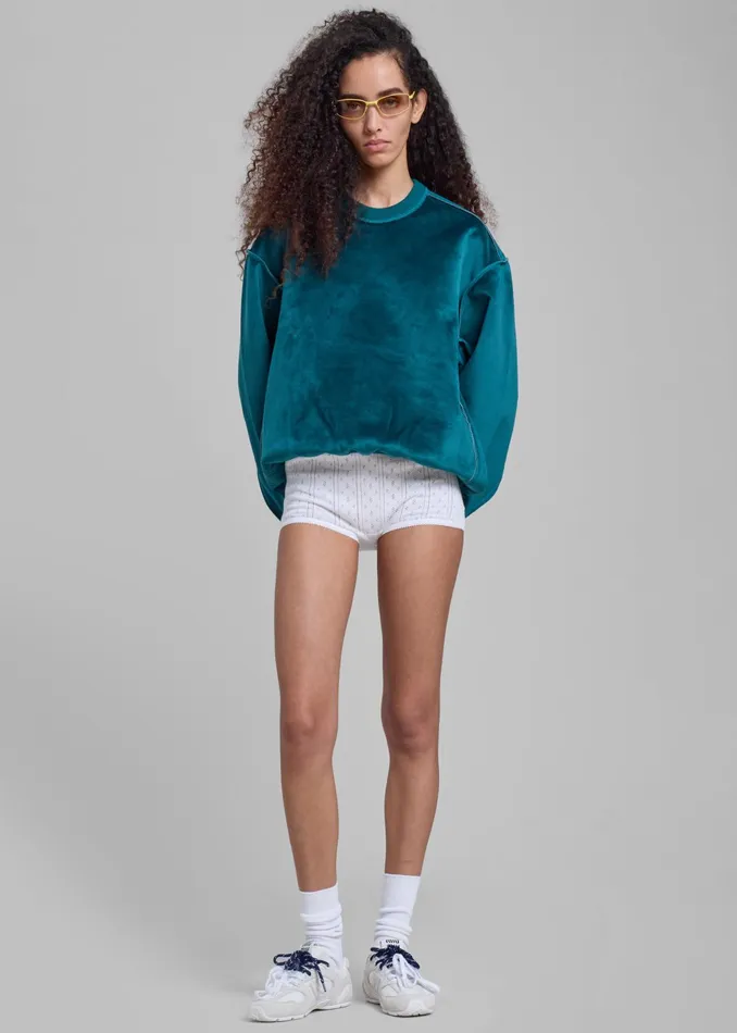 The Frankie Shop Tops Jw Anderson Bonded Sweatshirt 8211 Deep Teal 8211 Women