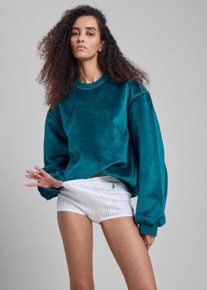 The Frankie Shop Tops Jw Anderson Bonded Sweatshirt 8211 Deep Teal 8211 Women