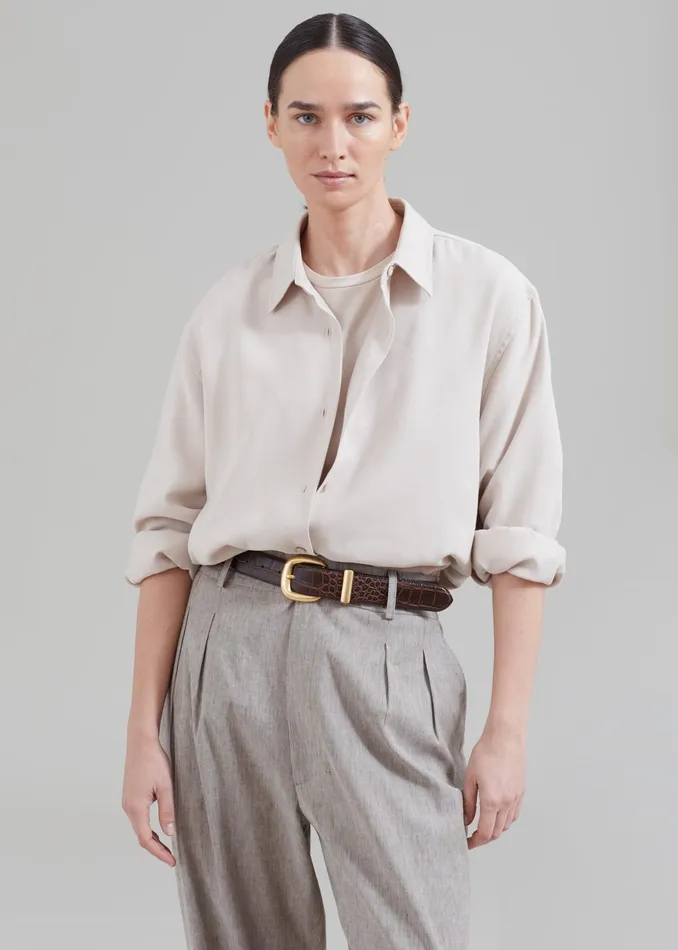 The Frankie Shop Tops Lotta Fluid Shirt 8211 Beige 8211 Women
