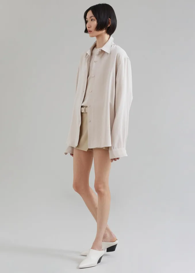 The Frankie Shop Tops Lotta Fluid Shirt 8211 Beige 8211 Women