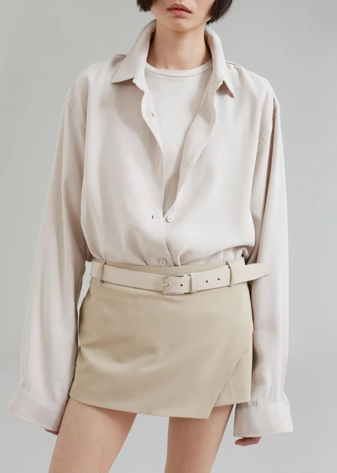 The Frankie Shop Tops Lotta Fluid Shirt 8211 Beige 8211 Women