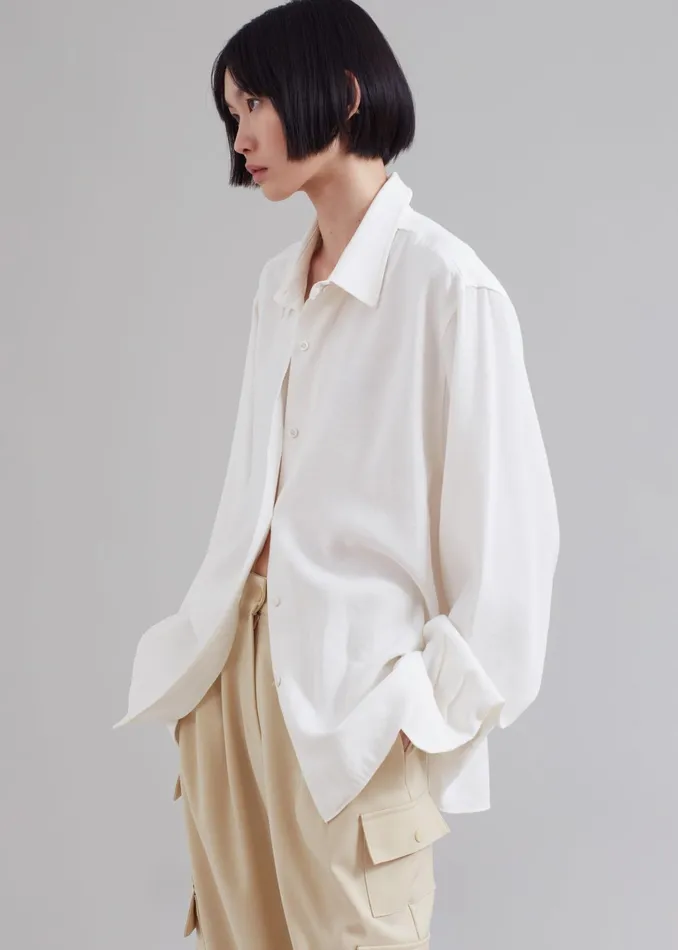 The Frankie Shop Tops Lotta Fluid Shirt 8211 Off White 8211 Women