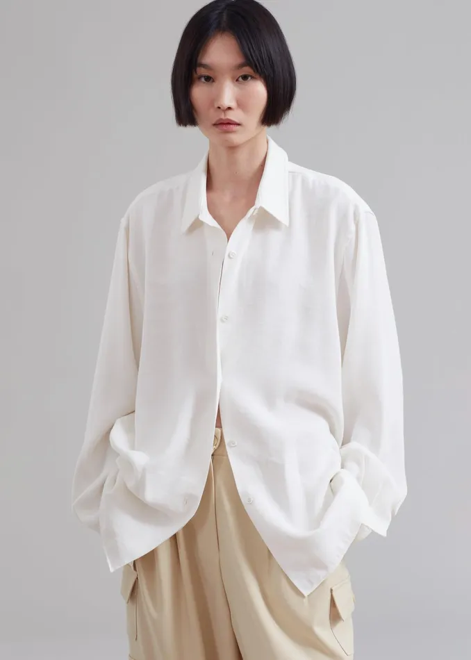 The Frankie Shop Tops Lotta Fluid Shirt 8211 Off White 8211 Women