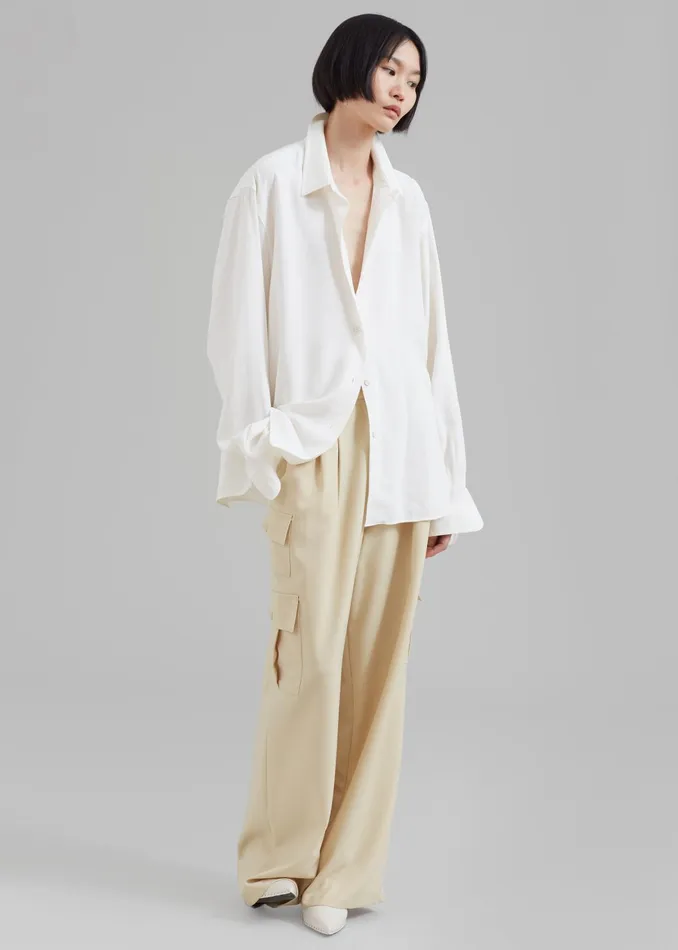 The Frankie Shop Tops Lotta Fluid Shirt 8211 Off White 8211 Women