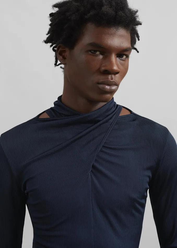 The Frankie Shop Tops Louis Gabriel Nouchi Crossed Top 8211 Night Blue 8211 Men The Frankie Shop Tops Louis Gabriel Nouchi Crossed Top 8211 Night Blue 8211 Men